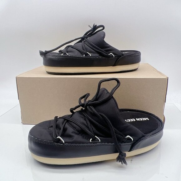 MOON BOOT Full Moon Icon Nylon Mule Black EU 41/ 42 Womens US 9.5/ 10 - Picture 3 of 12